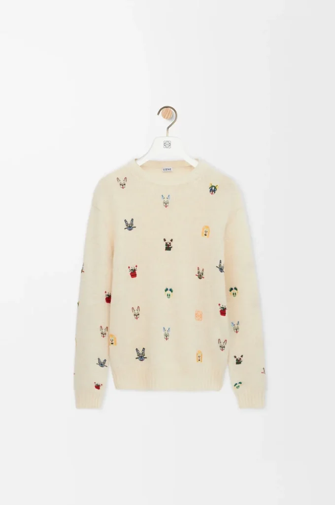 Pull en laine Blanc/Multicolore