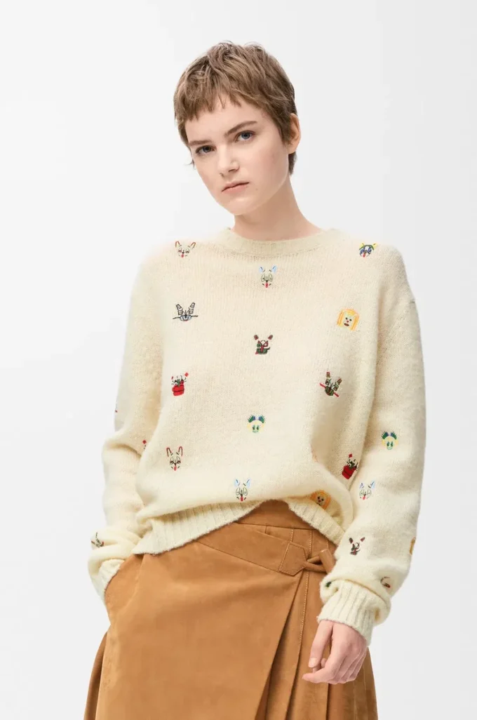 Pull en laine Blanc/Multicolore