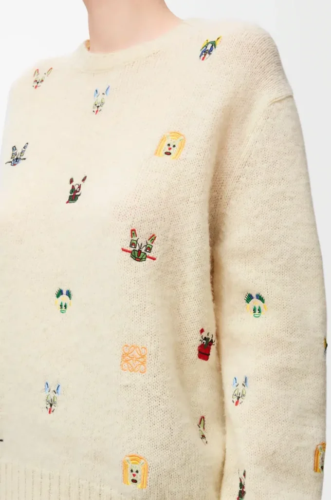 Pull en laine Blanc/Multicolore