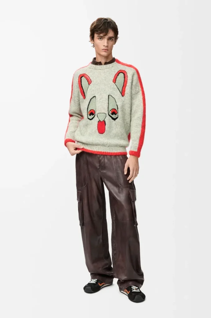 Pull en laine Blanc/Orange/Bleu
