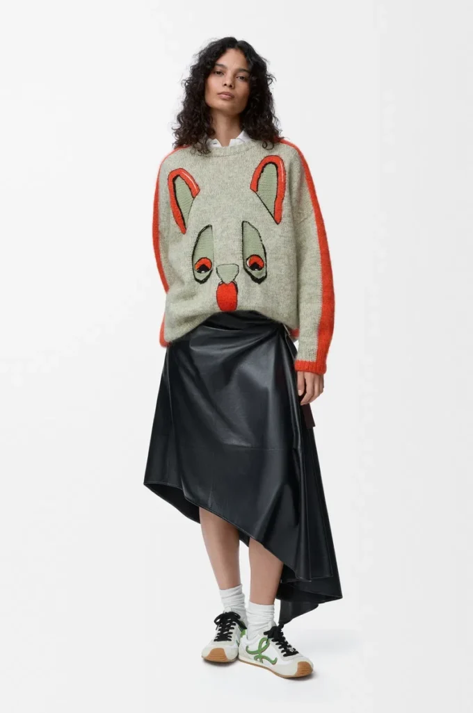 Pull en laine Blanc/Orange/Bleu