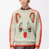 Pull en laine Blanc/Orange/Bleu