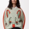 Pull en laine Blanc/Orange/Bleu