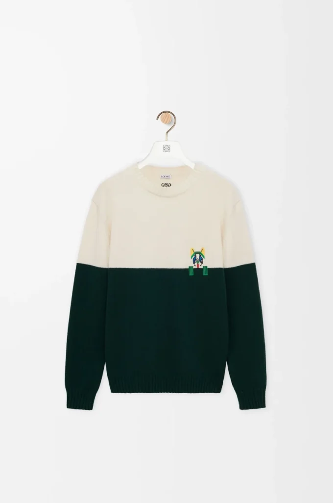 Pull en laine Blanc/Vert