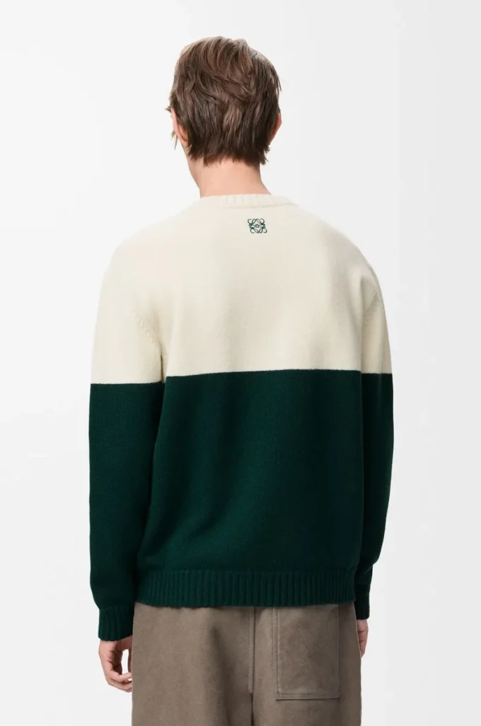Pull en laine Blanc/Vert
