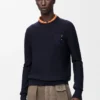 Pull en laine bleu marine foncé
