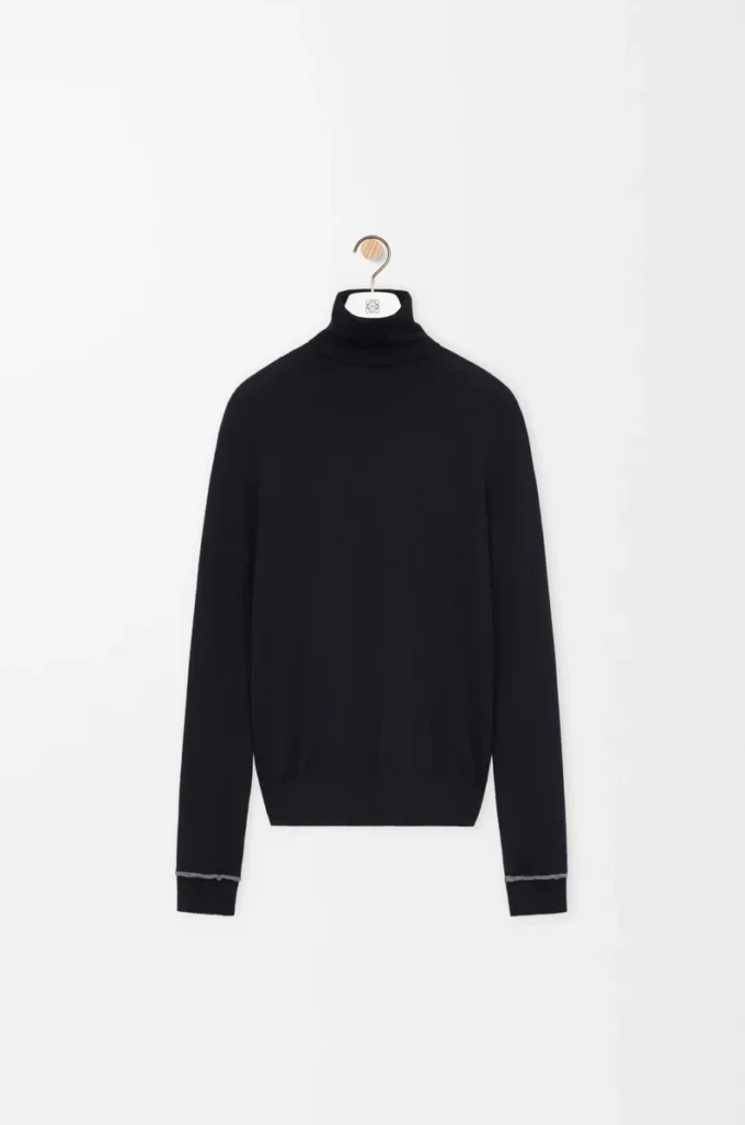 Pull en laine bleu marine/gris