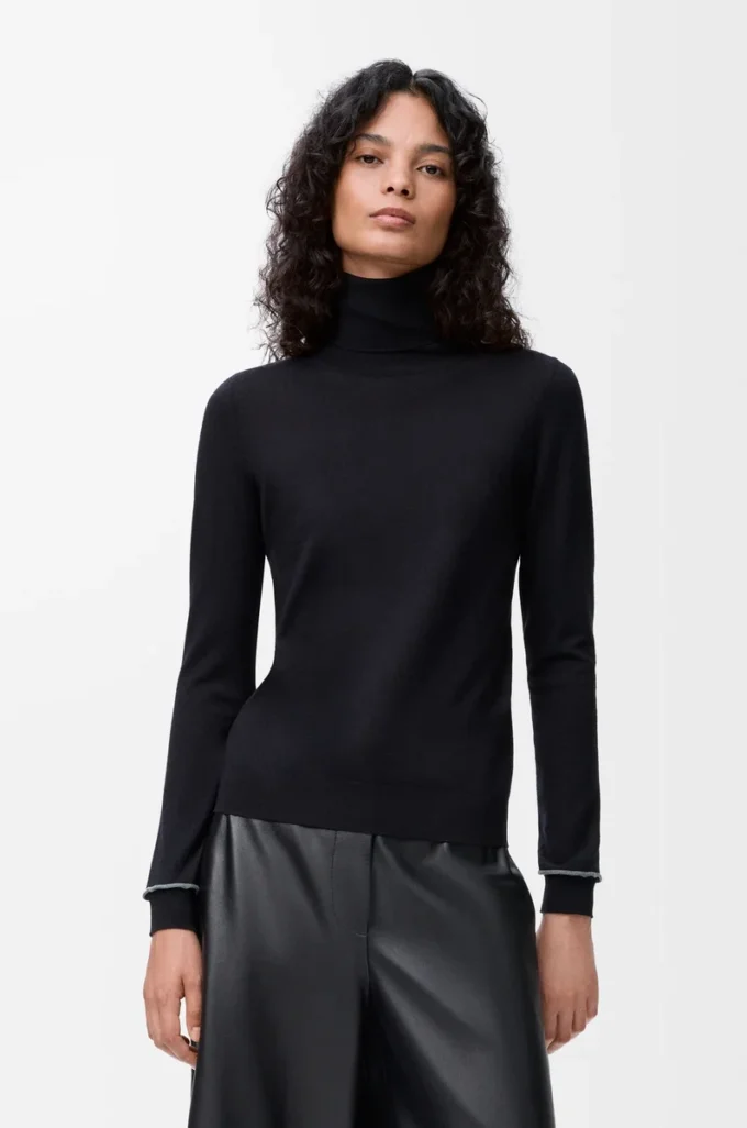 Pull en laine bleu marine/gris