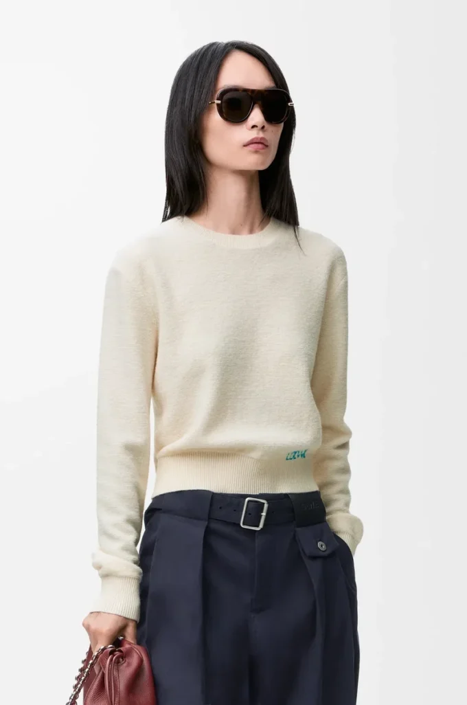 Pull en laine Écru
