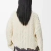 Pull en laine écru/marron