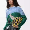 Pull en laine et mohair bleu/multicolore