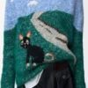 Pull en laine et mohair bleu/multicolore