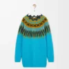 Pull en laine et mohair mélangés Bleu/Multicolore
