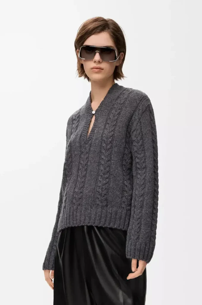 Pull en laine gris