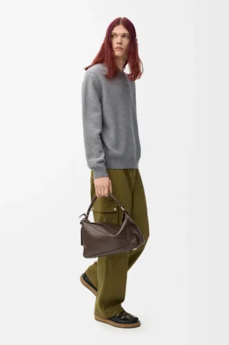 Pull en laine gris chiné