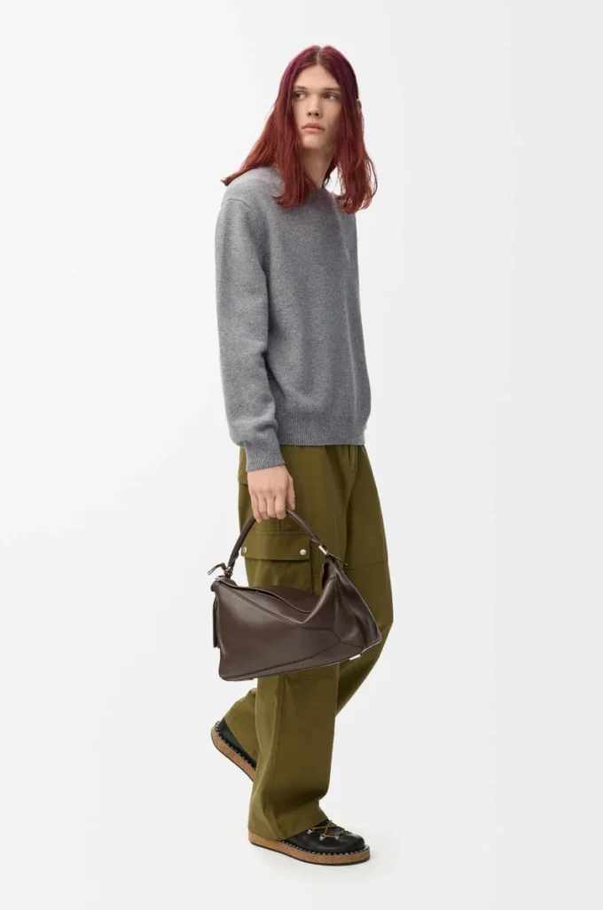 Pull en laine gris chiné