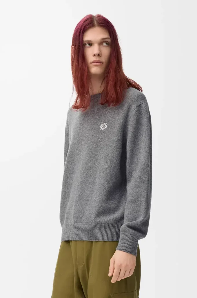 Pull en laine gris chiné