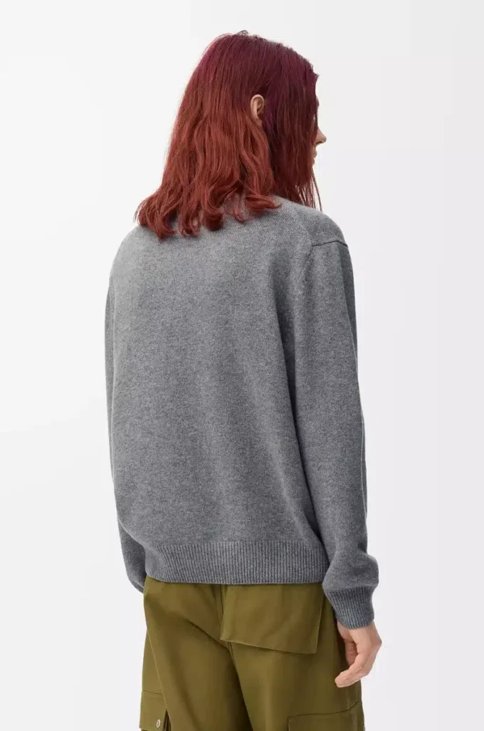 Pull en laine gris chiné