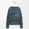Pull en laine mélangée Bleu/Multicolore Pull en laine mélangée Bleu/Multicolore