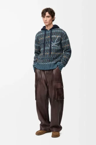 Pull en laine mélangée Bleu/Multicolore