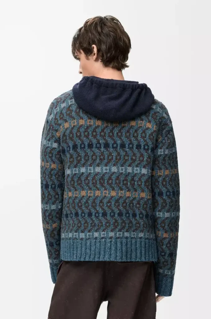 Pull en laine mélangée Bleu/Multicolore Pull en laine mélangée Bleu/Multicolore
