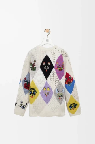Pull en laine multicolore