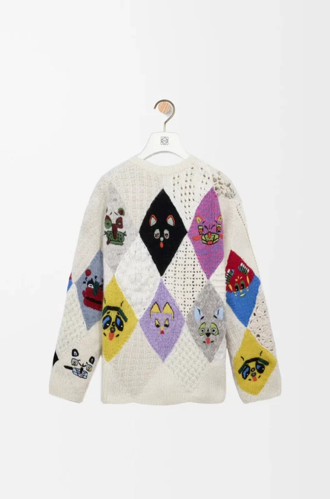 Pull en laine multicolore