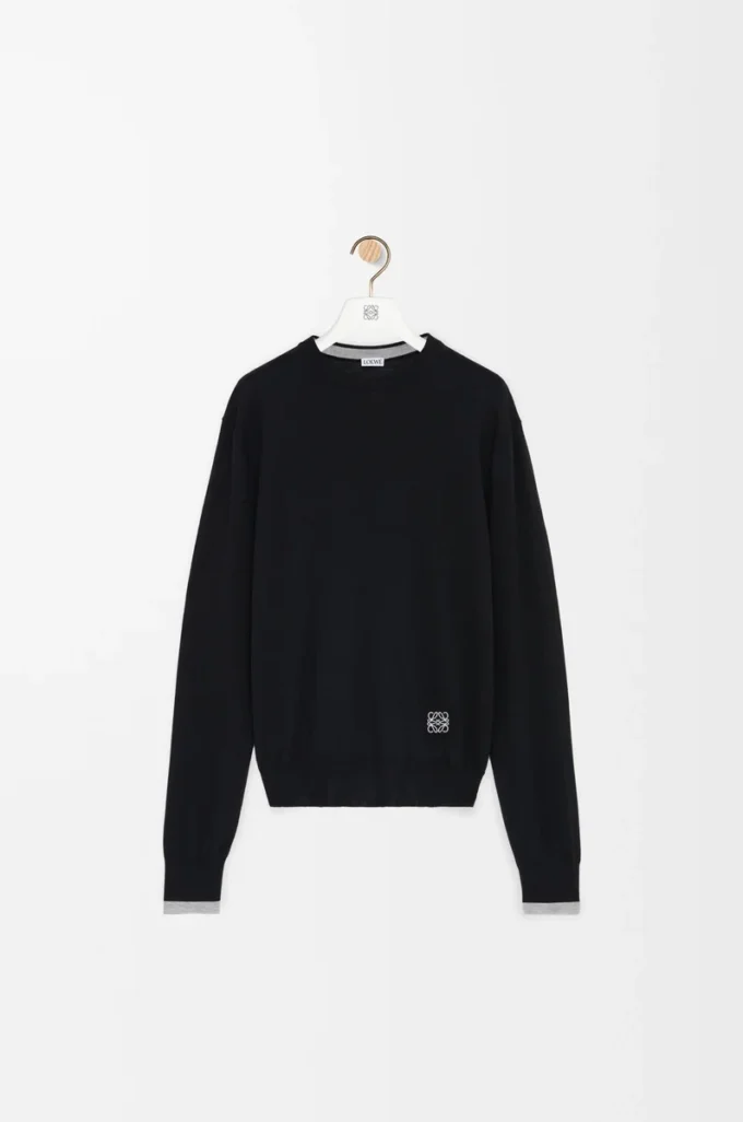 Pull en laine noir/gris