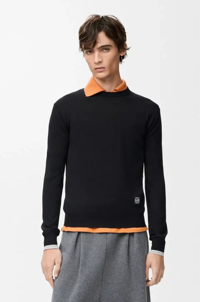 Pull en laine noir/gris