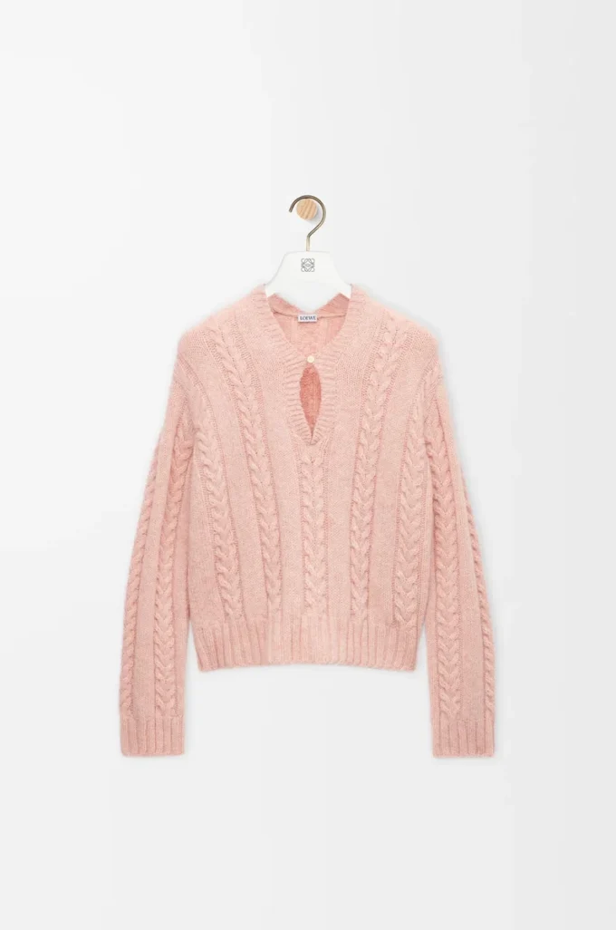 Pull en laine rose