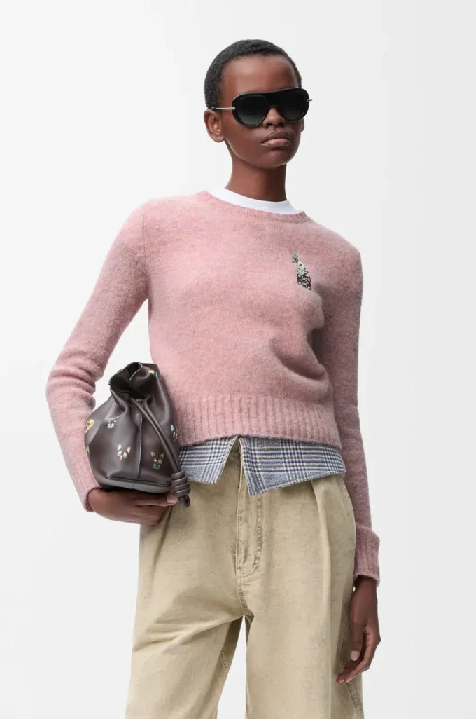 Pull en laine rose