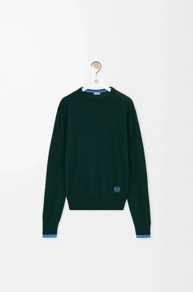 Pull en laine Vert/Bleu