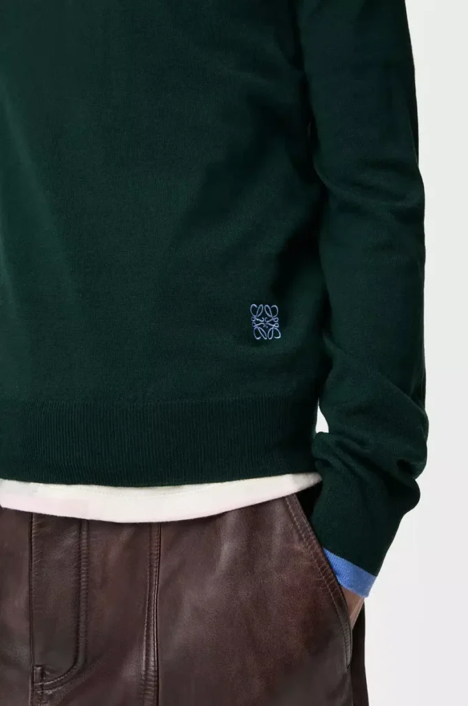 Pull en laine Vert/Bleu