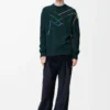 Pull en laine Vert foncé/Multicolore
