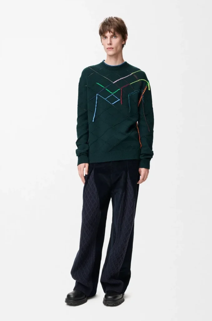 Pull en laine Vert foncé/Multicolore