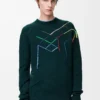Pull en laine Vert foncé/Multicolore