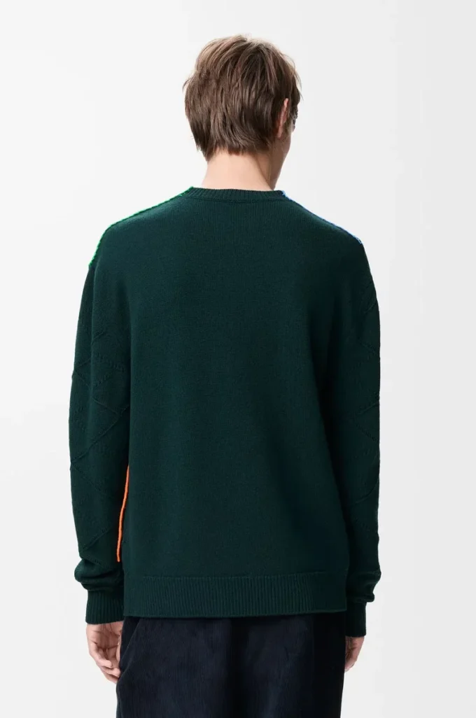 Pull en laine Vert foncé/Multicolore