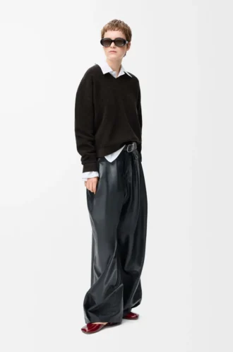 Pull en laine vert kaki