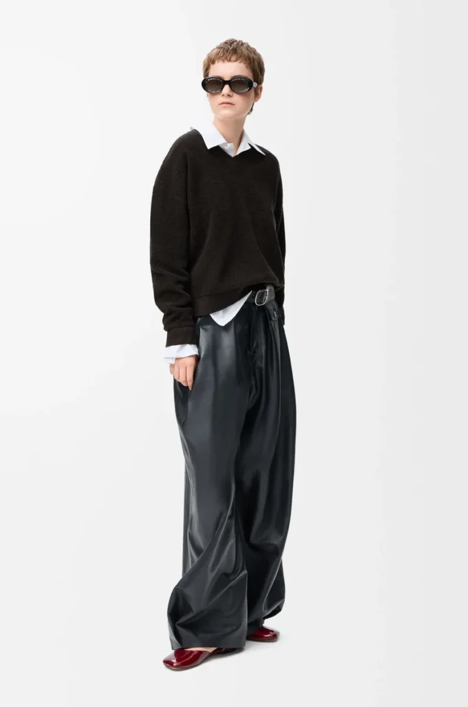 Pull en laine vert kaki