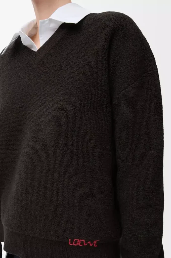 Pull en laine vert kaki