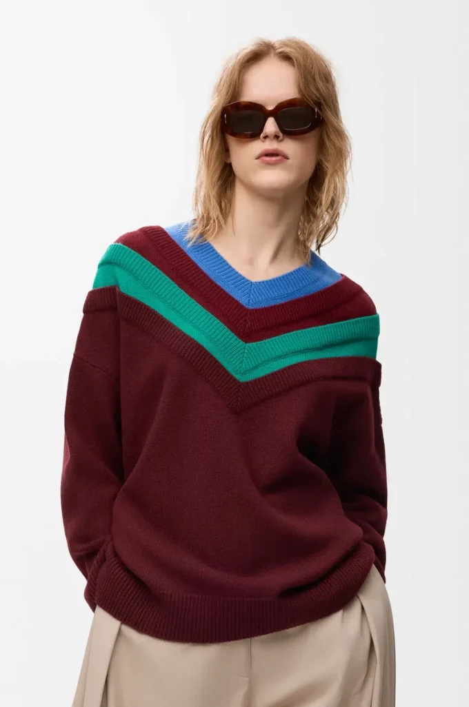 Pull en laine Vert/Rouge/Multicolore Pull en laine Vert/Rouge/Multicolore