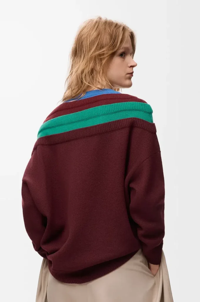 Pull en laine Vert/Rouge/Multicolore Pull en laine Vert/Rouge/Multicolore