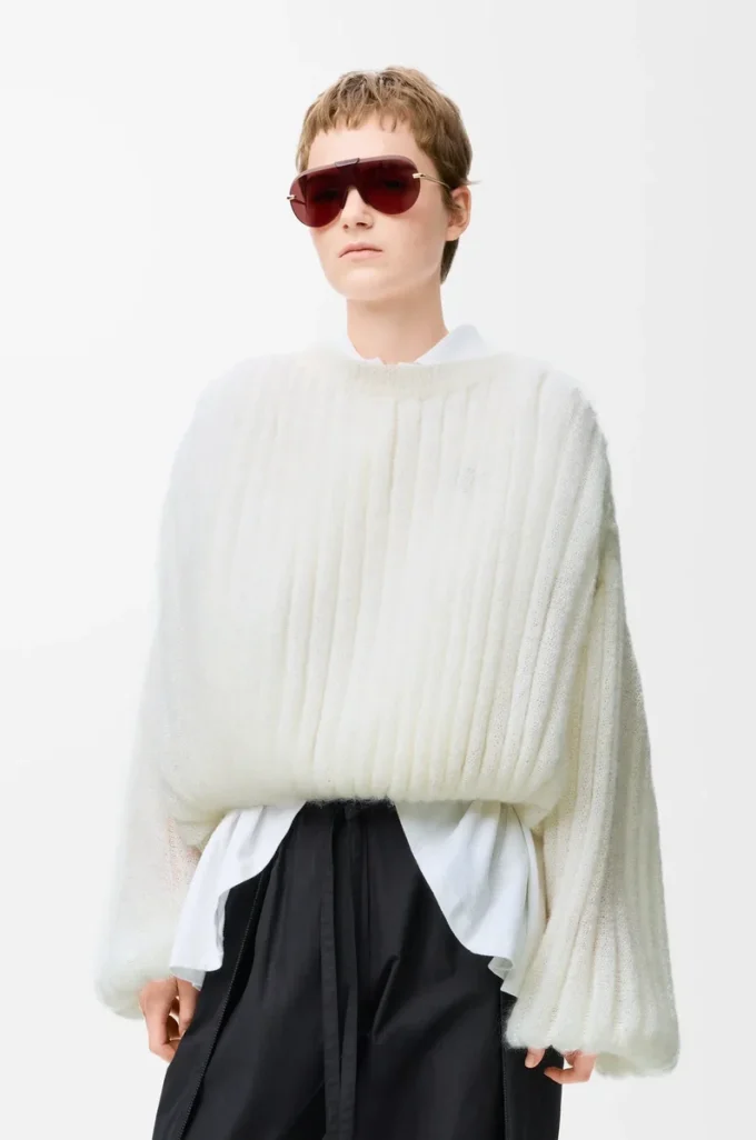 Pull en mélange de mohair Blanc