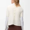 Pull à manches courtes en mélange mohair blanc