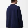 Pull à poche Anagram en coton mélangé bleu marine