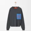Pull à poche Anagram en coton mélangé Gris/Bleu
