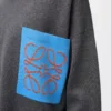 Pull à poche Anagram en coton mélangé Gris/Bleu