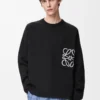 Pull à poche Anagram en coton mélangé Noir/Blanc
