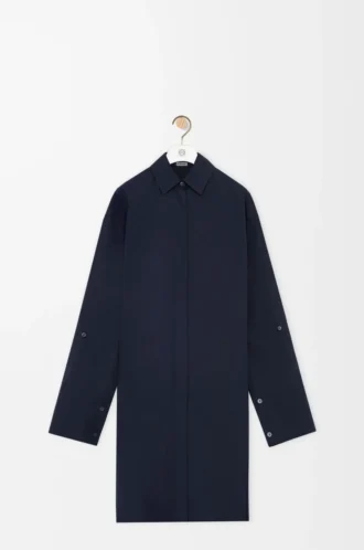 Robe chemise en coton bleu marine