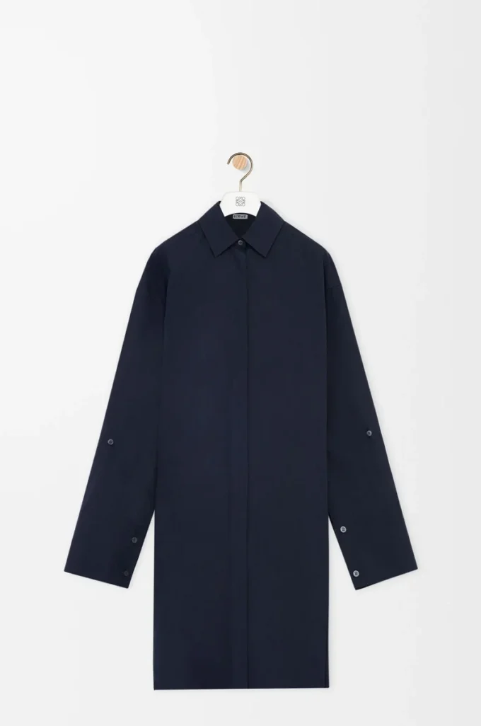 Robe chemise en coton bleu marine Robe chemise en coton bleu marine